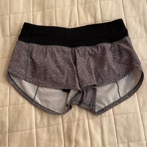 Woman’s grey and black Lululemon shorts